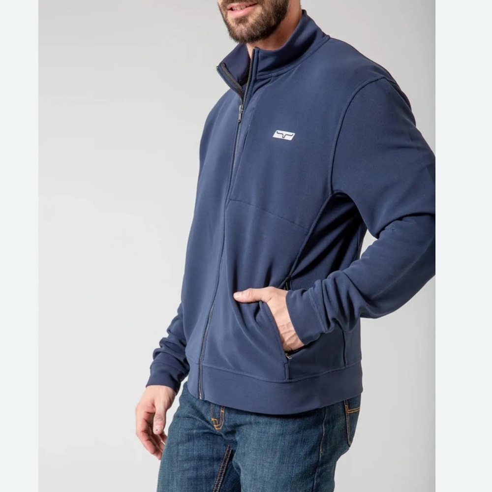 Kimes Ranch Performance Navy Blue Zip Up tech jacket sweater